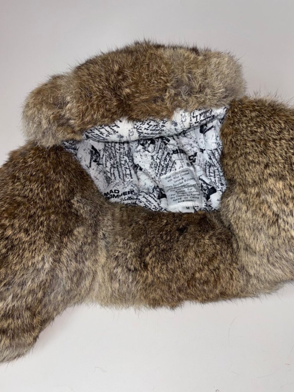 Mad Bomber Hat Trapper Waxed Cotton Mens M Khaki Tan Rabbit Fur Ear Flap Aviator - Picture 6 of 10